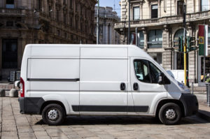 Courier express white van