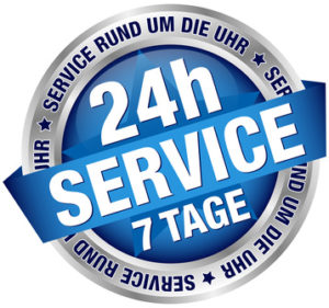 Button Banner "24h Service" blau/silber
